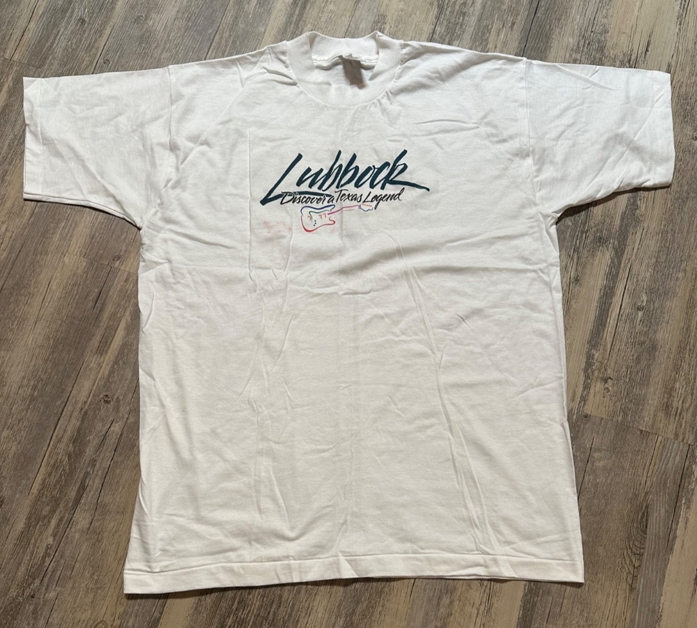 Buddy Holly Vintage Lubbock Texas Shirt XL Single Stitch Rock Tee Flaw